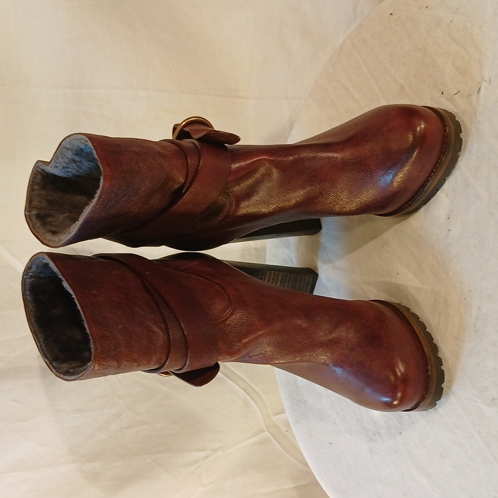 Stunning NWOT BRUNELLO CUCINELLI Brown Leather Optional Strap Heeled Boots